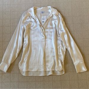 Rails Shimmering Cream Satin Blouse